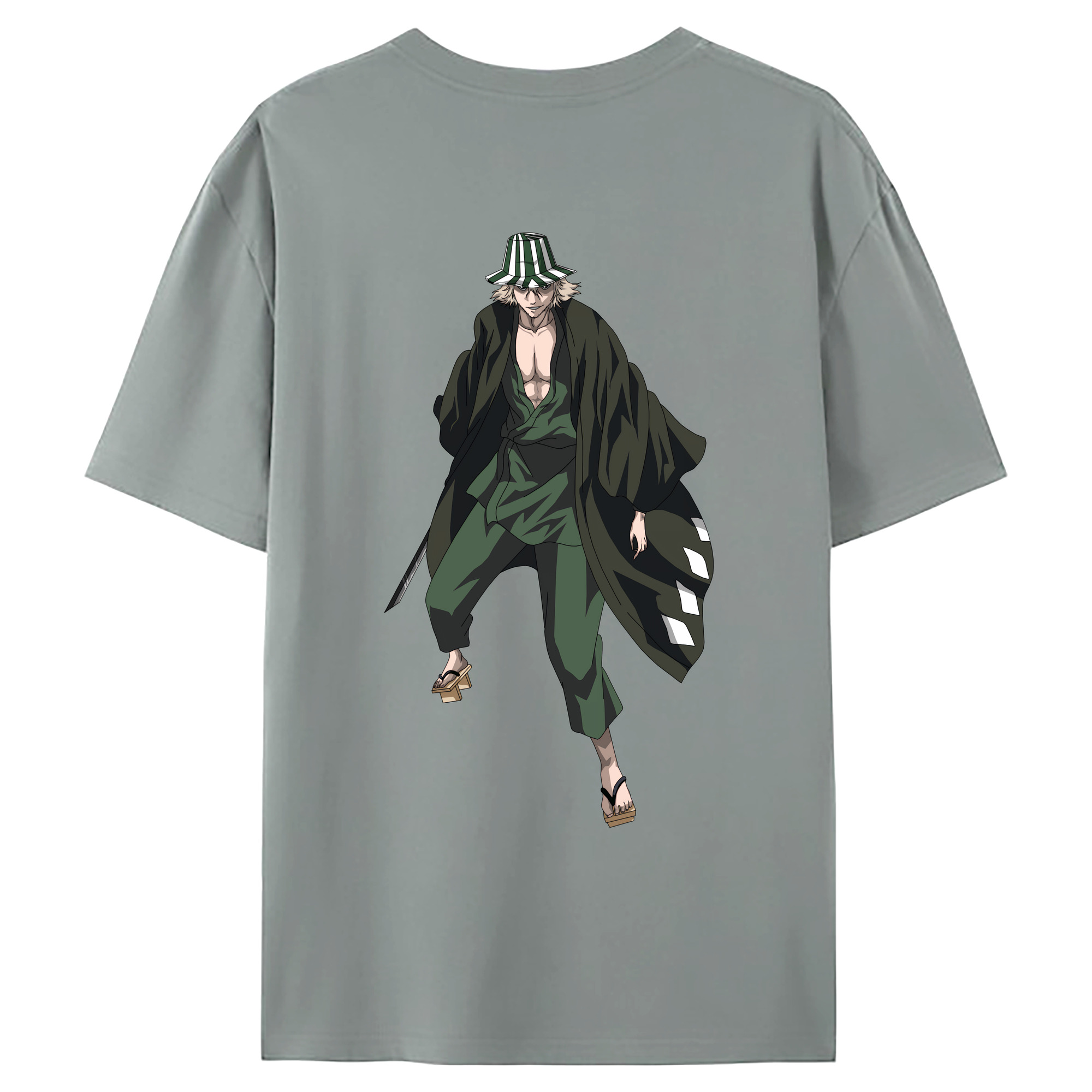（画像用） "ブリーチ 浦原 喜助（うらはら きすけ） BLEACH Urahara Kisuke " 綿100％ メンズ半袖Tシャツ（バックプリント） 通気性